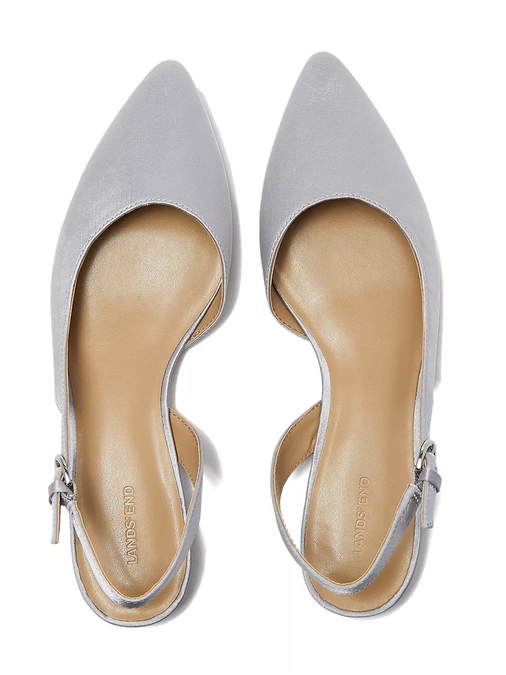 Satin Slingback Low Heels
